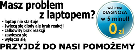Problem z laptopem, laptop nie startuje, świecą diody ale brak obrazu, brak reakcji, laptop zawiesza sie, laptop wyłącza się
